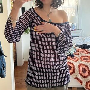 Sheer off the shoulder patterned top
